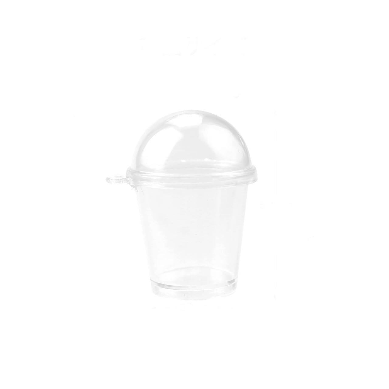 25pcs Sweet Decor Miniature Ice Cups with Lids DIY Craft Plastic Mini Flap Cups Dollhouse Ice Cream Cups with Dome Lids