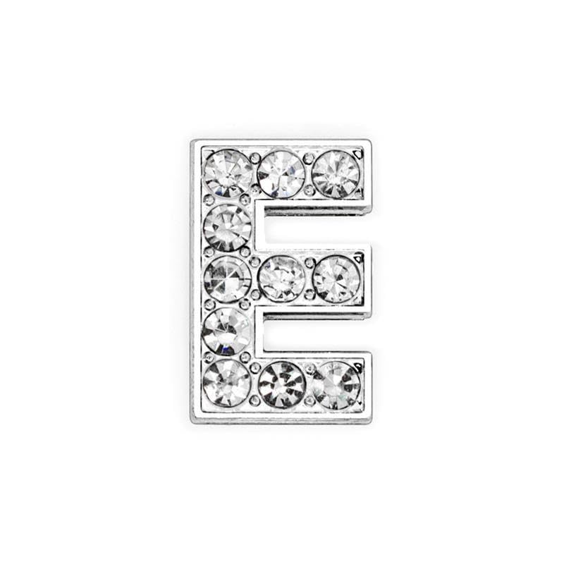 EBISU Design Alphabet Charms, Silver, 0.3 inch (8 mm) Holes, 26 Letters, A-Z DIY, Rhinestone, Zircon Parts, Initials, Accessory Parts, Handmade, Name Tags, Set of 2
