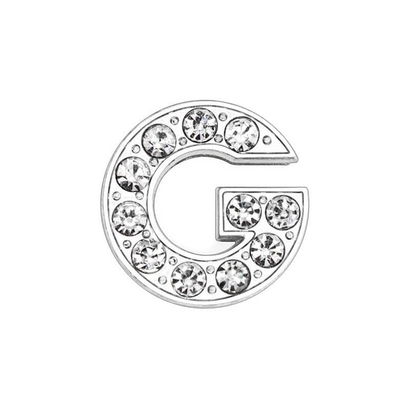 EBISU Design Alphabet Charms, Silver, 0.3 inch (8 mm) Holes, 26 Letters, A-Z DIY, Rhinestone, Zircon Parts, Initials, Accessory Parts, Handmade, Name Tags, Set of 2
