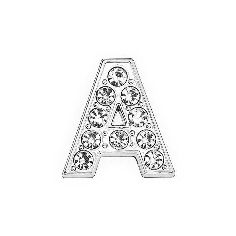 EBISU Design Alphabet Charms, Silver, 0.3 inch (8 mm) Holes, 26 Letters, A-Z DIY, Rhinestone, Zircon Parts, Initials, Accessory Parts, Handmade, Name Tags, Set of 2