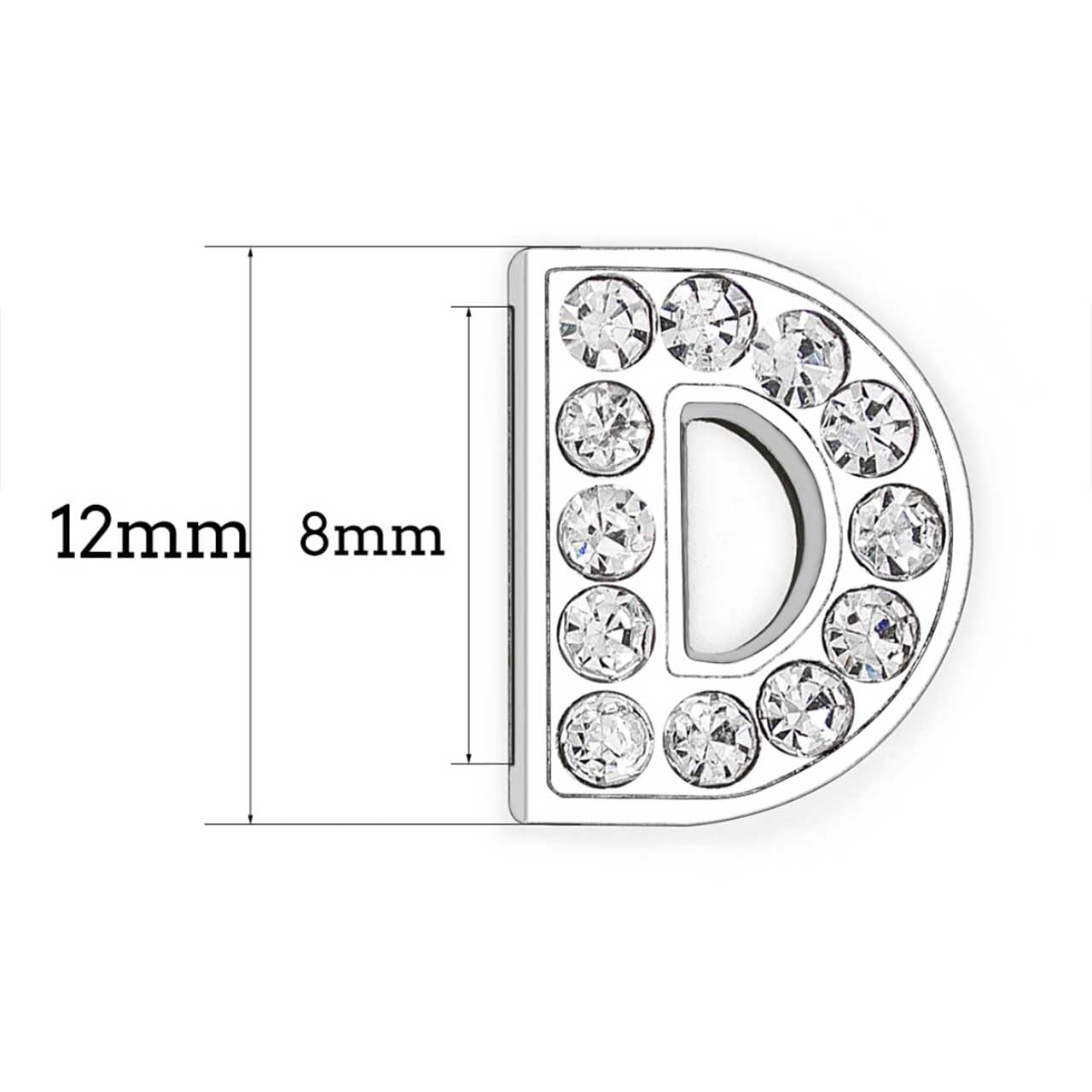 EBISU Design Alphabet Charms, Silver, 0.3 inch (8 mm) Holes, 26 Letters, A-Z DIY, Rhinestone, Zircon Parts, Initials, Accessory Parts, Handmade, Name Tags, Set of 2