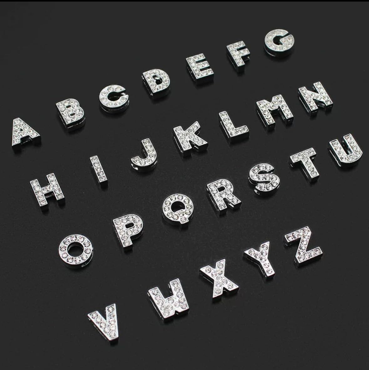 アルファベットチャーム 10mm 26文字 A-Z DIY ラインストーン ジルコン パーツ イニシャルチャーム アクセサリーパーツ 手作り ネームチャーム 推し活グッズ