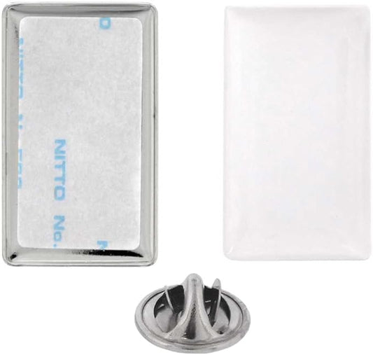 カスタマイズピンズ 長方形 ドームピンズ ブローチ PINS バッジ バッヂ ピンバッジ 台座キャッチ付き ピンズ 24mm 30mm 35mm 長方形 手作りピンバッジ