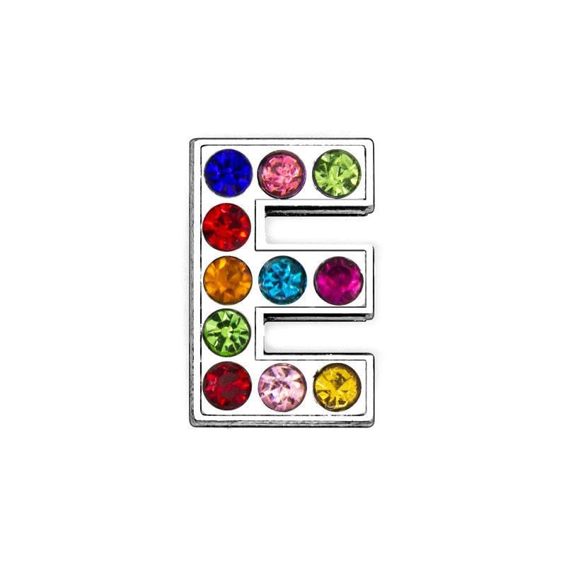 [EBISUデザイン] アルファベットチャーム 8mm穴 26文字 A-Z ラインストーン ジルコン イニシャル デコパーツ アクセサリー キーホルダー ハンドメイド 推し活にも 8mmベルト用 ネームタグ