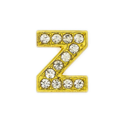 [EBISUデザイン] アルファベット 26文字 ゴールド 10mm穴 A-Z ローマ字 DIY ラインストーン 手芸パーツ イニシャルチャーム アクセサリーパーツ 手作り ネームタグ ハンドメイド
