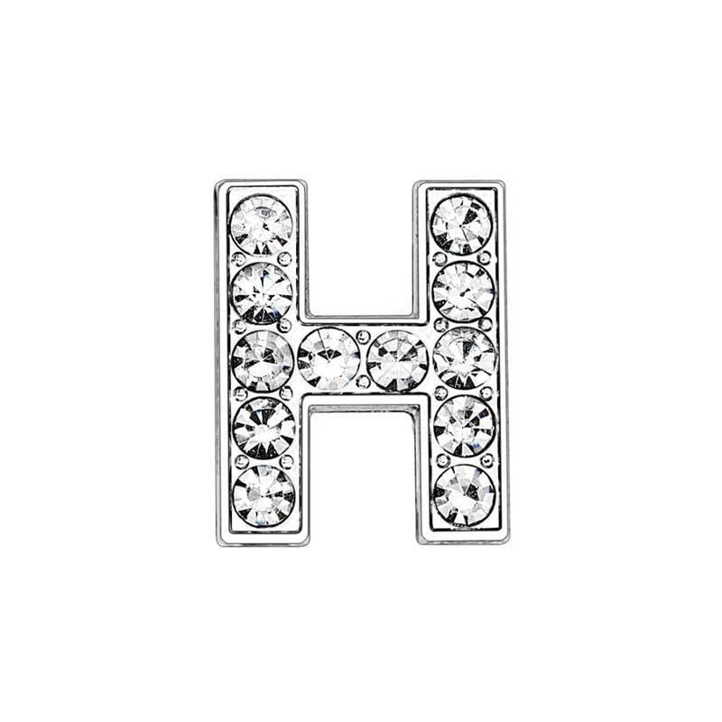 EBISU Design Alphabet Charms, Silver, 0.3 inch (8 mm) Holes, 26 Letters, A-Z DIY, Rhinestone, Zircon Parts, Initials, Accessory Parts, Handmade, Name Tags, Set of 2