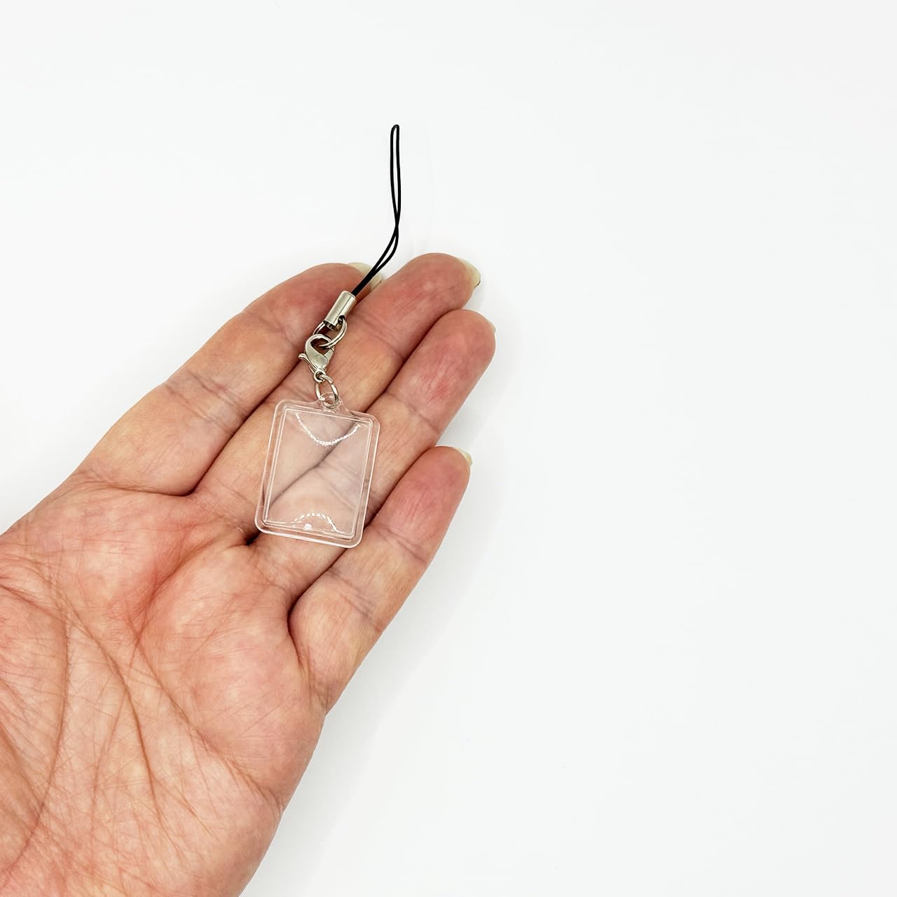 ハメパチ ストラップ 長方形 18×25mm 写真入りキーホルダー ロゴ