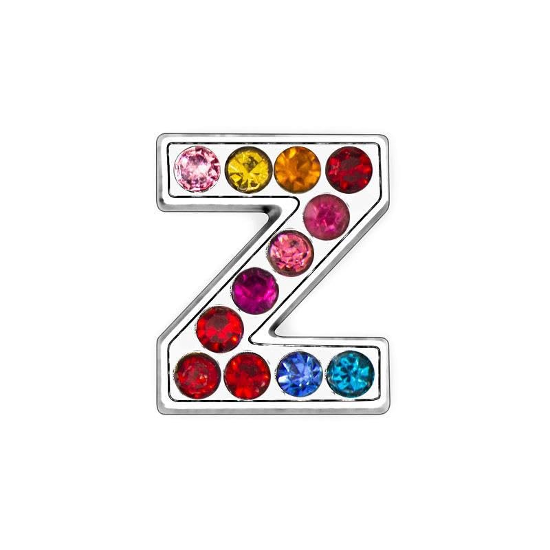 [EBISUデザイン] アルファベットチャーム 8mm穴 26文字 A-Z ラインストーン ジルコン イニシャル デコパーツ アクセサリー キーホルダー ハンドメイド 推し活にも 8mmベルト用 ネームタグ