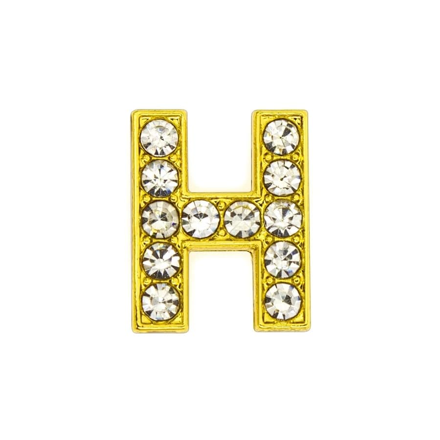 [EBISUデザイン] アルファベット 26文字 ゴールド 10mm穴 A-Z ローマ字 DIY ラインストーン 手芸パーツ イニシャルチャーム アクセサリーパーツ 手作り ネームタグ ハンドメイド