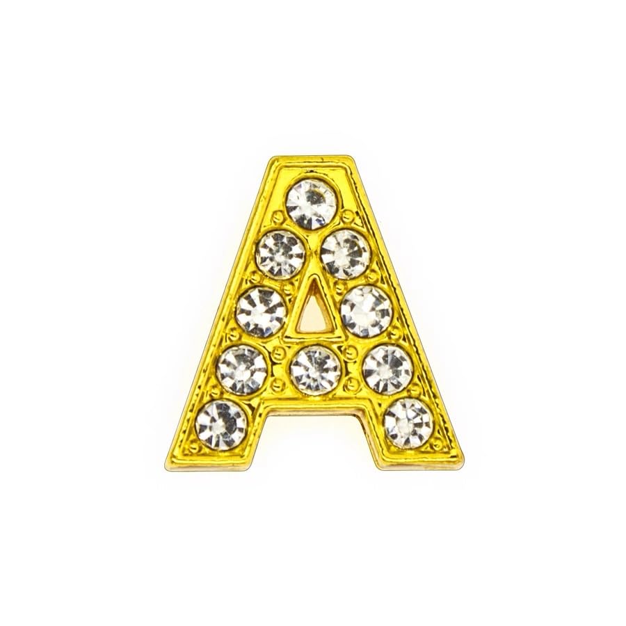 [EBISUデザイン] アルファベット 26文字 ゴールド 10mm穴 A-Z ローマ字 DIY ラインストーン 手芸パーツ イニシャルチャーム アクセサリーパーツ 手作り ネームタグ ハンドメイド