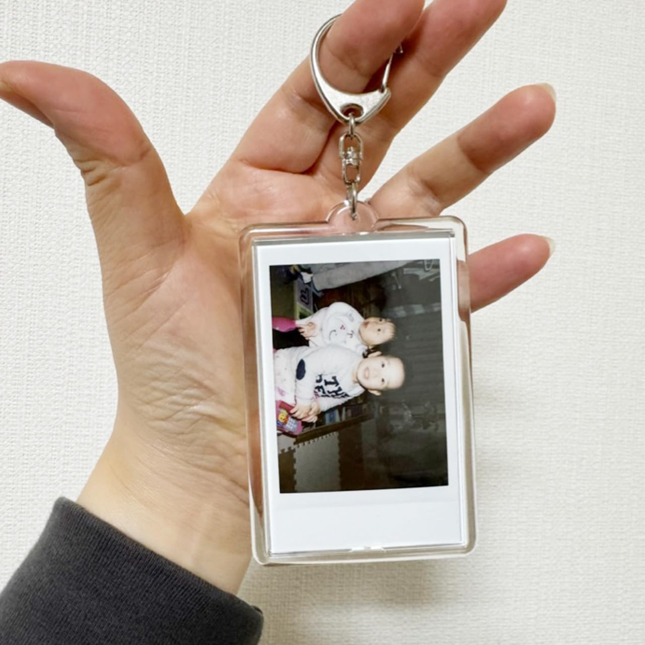 アクリルキーホルダー 写真キーホルダー カードサイズ ハメパチ 長方形