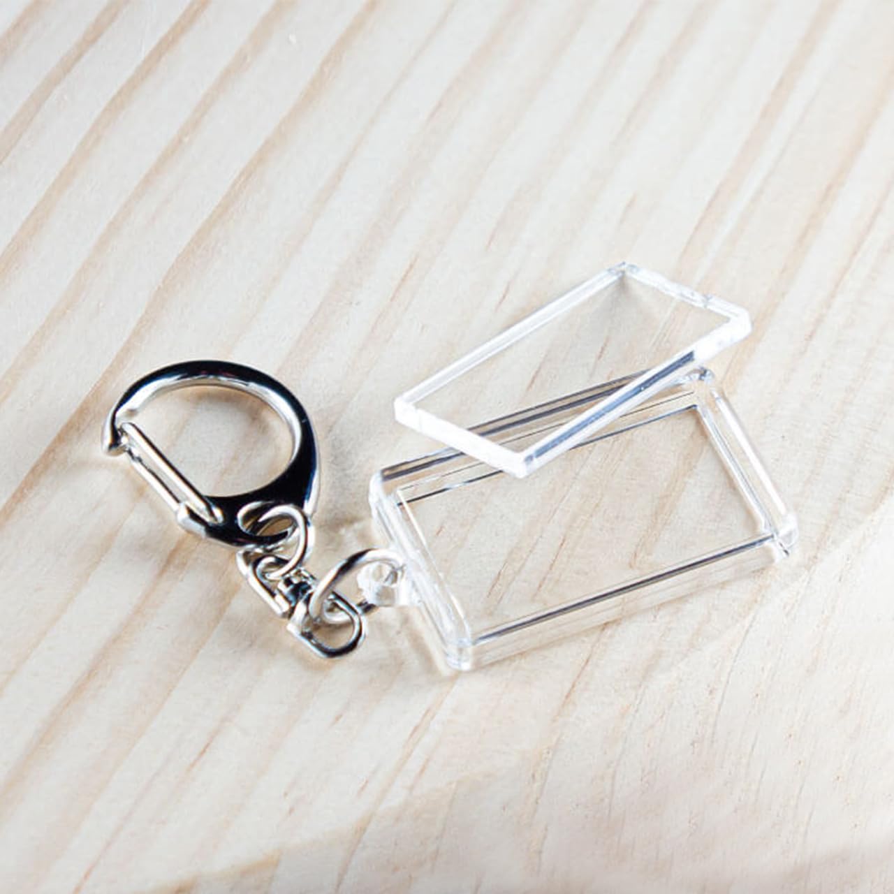 アクリルキーホルダー ハメパチ 長方形 ナンバープレート キーホルダー